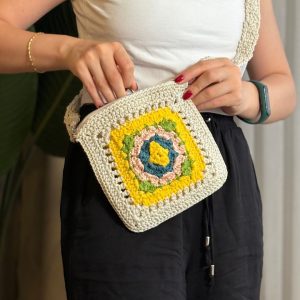 Anadolu Mozaikleri El Örgüsü Çapraz Omuz & El Çantası (Çıkarılabilir Askı)