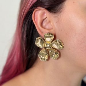 Xuping 14 Ayar Altın Renginde Çiçek Küpe