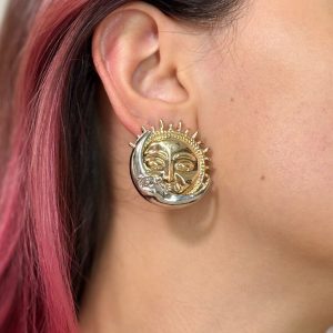 Xuping 14 Ayar Renginde Ay ve Güneş Küpe