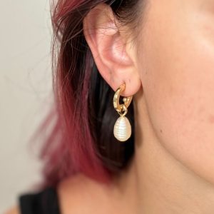 Xuping İnci Sallantılı Gold Küpe