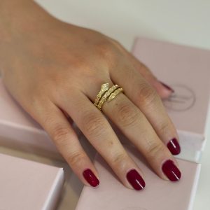 Xuping Gold Taşlı Yılan Yüzük